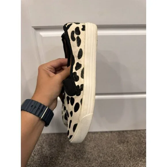 Jcrew Women’s Cow Calf Hair Slip On Sneaker Shoes Size 7 - Picture 3 of 5